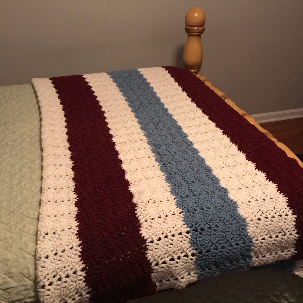 Handmade Crocheted Afghan Granny Square Quilt